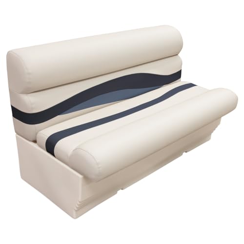 RestorePontoon Pontoon Boat Seat Group 57" Platinum/Cobalt/Navy Blue
