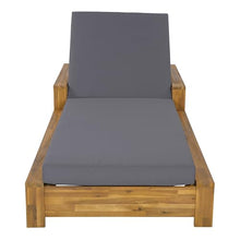 Patio Acacia Wood Chaise Lounge Set of 2, Outdoor Folding Chair Recliner