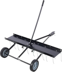 BCSRVCE 40-inch Lawn Sweeper Tow, Behind Dethatcher and Landscape Rake Attachment for Lawn Tractors and Riding Mowers - Yard Care Tool for Thatch Removal and Lawn Grooming, Black