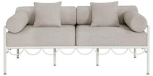 Meridian Furniture 55032Beige-L Portofino Collection Art Deco Outdoor Patio Loveseat with Cream Off White Aluminum Frame, 69.75" W x 34" D x 30.75" H, Beige