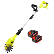 Cordless Garden Tiller, Handheld Electric Garden Rotary Tiller with Rechargeable Lithium Battery and Charger, Soil Tiller for Farms, Parks