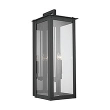 Capital Lighting 934642BK Hunt Urban/Industrial Clear Glass Rectangular Outdoor Wall Lantern, 4-Light 240 Total Watts, 36" H x 14" W, Black