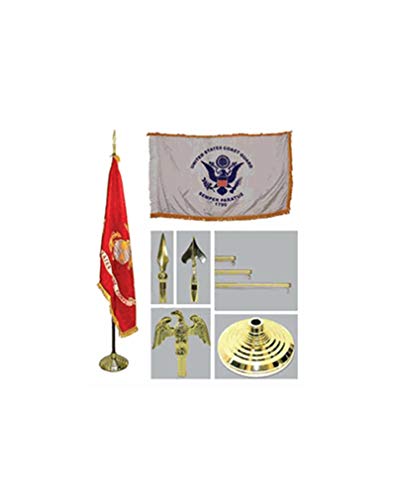 Flag Connections Coast Guard 4ft x 6ft Flag, Telescoping Flagpole, Tassel