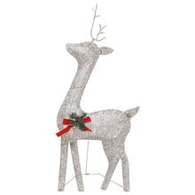 6-Piece Christmas Reindeer Set, Lighted Gold Fabric Holiday Decoration with LED Lights, Indoor Outdoor Display for Lawn Garden Decor, USB Powered Festive Figurine Collection