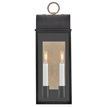 Hinkley Campbell Medium Outdoor Wall Mount Lantern, Black/Burnished Bronze