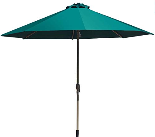 RWGOVLU 2.7M Garden Parasol Sun Shade Outdoor Umbrella 8 Sturdy Ribs with Crank and Tilt Mechanism for Lawn, Deck, Patio and Balcony
