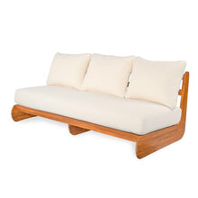 Merax Outdoor Acacia Wood 3-Seater Sofa with All-Weather Cushions