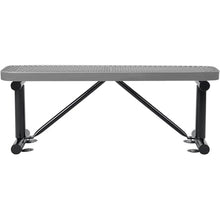 Global Industrial 4'L Heavy Duty Expanded Metal Mesh Flat Bench, Gray