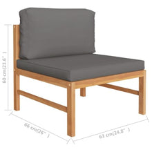 MNCVXAXG 4 Piece Teak Patio Lounge Set with Gray Cushions