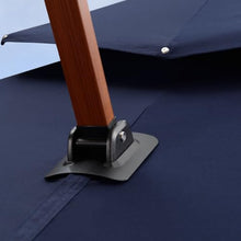 OROTLECT 13 FT Round Wood Pattern Cantilever Umbrella Umbrella With Base In Ground,Navy