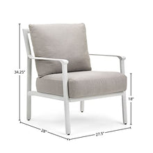 Winston Aspen 3 Piece Seating Set with Lounge Chair, Ottoman, Merge Side Table Coastal Mist