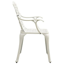 HKTMGDNG 3-Piece White Cast Aluminum Bistro Set with Umbrella Hole