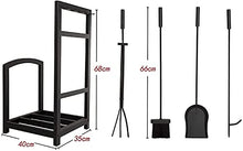 ELUKHT Firewood Rack Fire Wood Holder Outdoors, Fireplace Firewood Holder Storage, Heavy Duty Wrought Iron Fireplace Firewood Rack for Indoor Outdoor, with 4 Tools