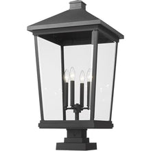 Z-Lite 4 Light Outdoor Pier Mounted Fixture 568PHXXLS-SQPM-BK