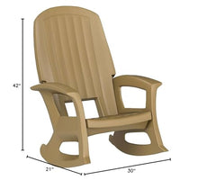 Semco Rockaway Heavy Duty All Weather Rocking Chair, Taupe, 2 Pack