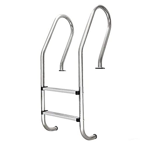 Swimming Pool Handrail 304 Stainless Steel Swimming Pool Grab Rail with 2 Non-Slip Pedals for Garden Backyard Pools/Silver / 1mm (Silver 1mm) (Silver 1mm)