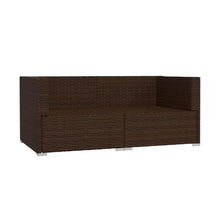 Outdoor Patio Sofa Set - PE Wicker Rattan Sectional Conversation Loveseat with Cushions for Backyard, Porch, Poolside, or Patio - Brown