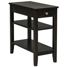 NRFJFOP 3-Tier Side End Table with Drawer Shelf Narrow Nightstand