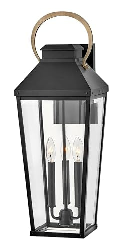 Hinkley Dawson Large Outdoor Wall Mount Lantern, Black & Burnished Bronze