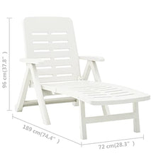 Beach Chair Lounge Chair Cover Sun Lounger Pool Sun Lounger Suitable for Beach Hotel Holiday Folding Sun Lounger Plastic White (White 28.3" x 74.4" x 37.8" (W x D x H))