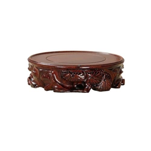 WOAITIANTIAN Vase Stand Wood Carving Display Pedestal Crafts Tea Sets Base Vase Bonsai Decorative Shelves(Medium)