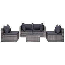 Coespram 9 Piece Outdoor Patio Lounge Set Modular PE Rattan Sofa Gray