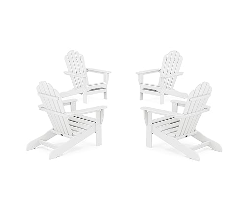 Trex Outdoor Furniture 4-Piece Monterey Bay Adirondack Chair Conversation Set in Classic White