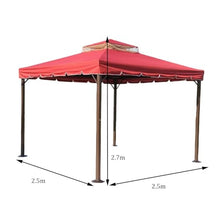 Dexinhdh Outdoor Double Roof Canopy, Pop Up Gazebo Outdoor Shelter, Patio Metal Roof Sun Shade Tent, Widened Chassis, Bevel Reinforcement, for Garden, Porch(Red)