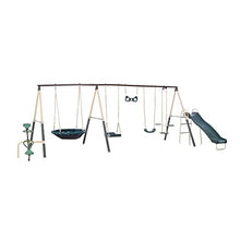 XDP RECREATION Deerfield Outdoor Playground Swing Set Green and Tan