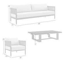 Armen Living Felicia Modern Outdoor Patio Conversation Set 4 Piece Black
