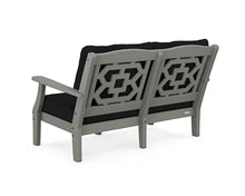 Martha Stewart by POLYWOOD® Chinoiserie Deep Seating Loveseat in Slate Grey/Midnight Linen