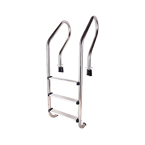 Swimming Pool Escalator Stainless Steel 3-Level Non-Slip Water Ladder Swimming Pool handrail Climbing Ladder Indoor and Outdoor handrail Pedals Embedded/Silver / 54cm (Silver 54cm)