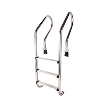 Swimming Pool Escalator Stainless Steel 3-Level Non-Slip Water Ladder Swimming Pool handrail Climbing Ladder Indoor and Outdoor handrail Pedals Embedded/Silver / 54cm (Silver 54cm)