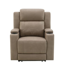 Lugo Power Motion Recliner w/Cup Holder in Camel Leather Aire