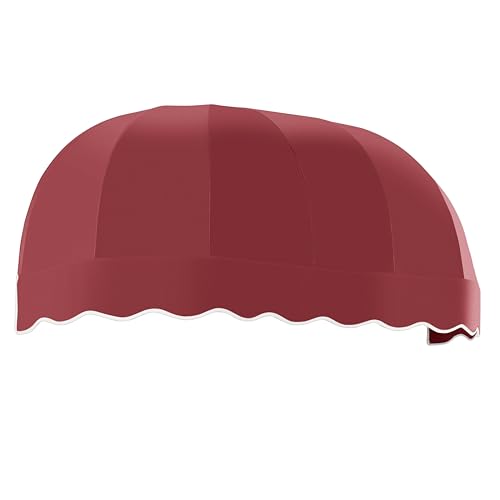 Awntech 5' Chicago (64.5"-33.25"-26.25") Elongated Dome Fixed Awning, Burgundy