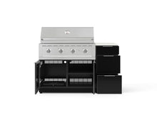 NewAge Products Classic Series 4PC Aluminum Black Modular Outdoor Kitchen Grill Island with 40" Performance Grill NG - 24"D x 56"W x 47.5"H