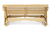 5 FT NATURAL Porch ROLLBACK Glider Cupholders Bench for 3 Person, Amish-Made Pine Wood Glider, Smooth Glide, Balanced Construction, Even Weight Distribution, Relaxed Seating Angle, Made in USA