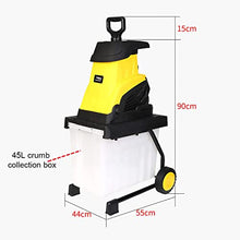 Eoweiot Electric Garden Shredder, 2500W Garden Tree Branches Chipper with 45L Crumb Collection Box, Shredder Mulcher for Leaves and Branches,30m Power Cord