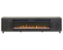 Modern Wood 65" Fireplace Console with Doors Entertainment Fully Assembled Brown