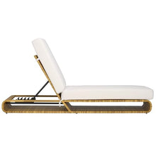 Safavieh Outdoor Collection Vale Natura/White Adjustable Chaise Lounge Chair Natural/White
