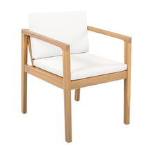 Christopher Knight Home Rapto Outdoor Dining Chairs Set of 4, Acacia Wood Frame Dining Chair, Accent Chair Set with Comfortable Cushions, Patio Armchair for Backyard Poolside Garden, Beige+Light Teak