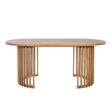 Merax Light Teak Finish Solid Acacia Wood Oval Outdoor Dining Table
