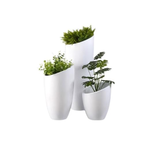 WOAITIANTIAN Flower Pots Fiberglass Planter Modern Simple Decorative Combination Slanted Mouth Flower Vessel Mall Outdoor Floor Large Ornament