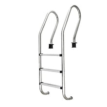 Swimming Pool Escalator Stainless Steel Above Ground Swimming Pool Ladder Equipment with 3 Anti-Skid Protection Swimming Pool Steps Embedded/Silver / 50×60×161cm (Silver 50×60×161cm)