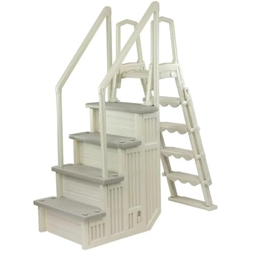 Pearl White w/Cloud Grey Steps and Flip-Up Ladder for Aqua Select
