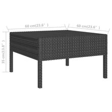 HGPOTUY 12 Piece Patio Lounge Set with Cushions Poly Rattan Black