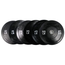 Ader Solid Black Rubber Bumper Olympic Plates Set 370LB Set