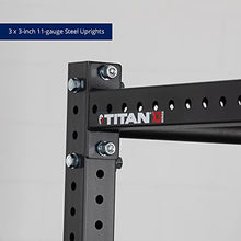Titan Fitness X-3 Series Short Bolt-Down Power Rack with Weight Plate Holders 24-in. Depth Black