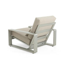 Christopher Knight Home Aspen Aluminum Outdoor Club Chair Set of 2, Lounge Chair Outdoor with Cushions, Indoor Metal Accent Chair, Tilt Backrest Recliner for Backyard, Garden, Balcony, Silver+Beige