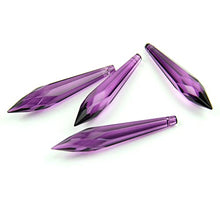 38mm/63mm/76mm Dark Purple Crystal Prism Suncatcher Chandeliers Glass Icicle U Drop Pendant for Home Party Wedding Decoration,Dark Purple,76mm